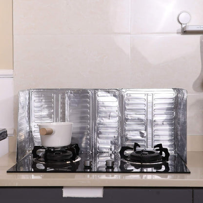 2 Pieces Splatter Guards for Frying Stove Splatter Guard Anti Oil Barrier Nonstick Aluminum Oil Shield Guard for Kitchen Cooking Guard