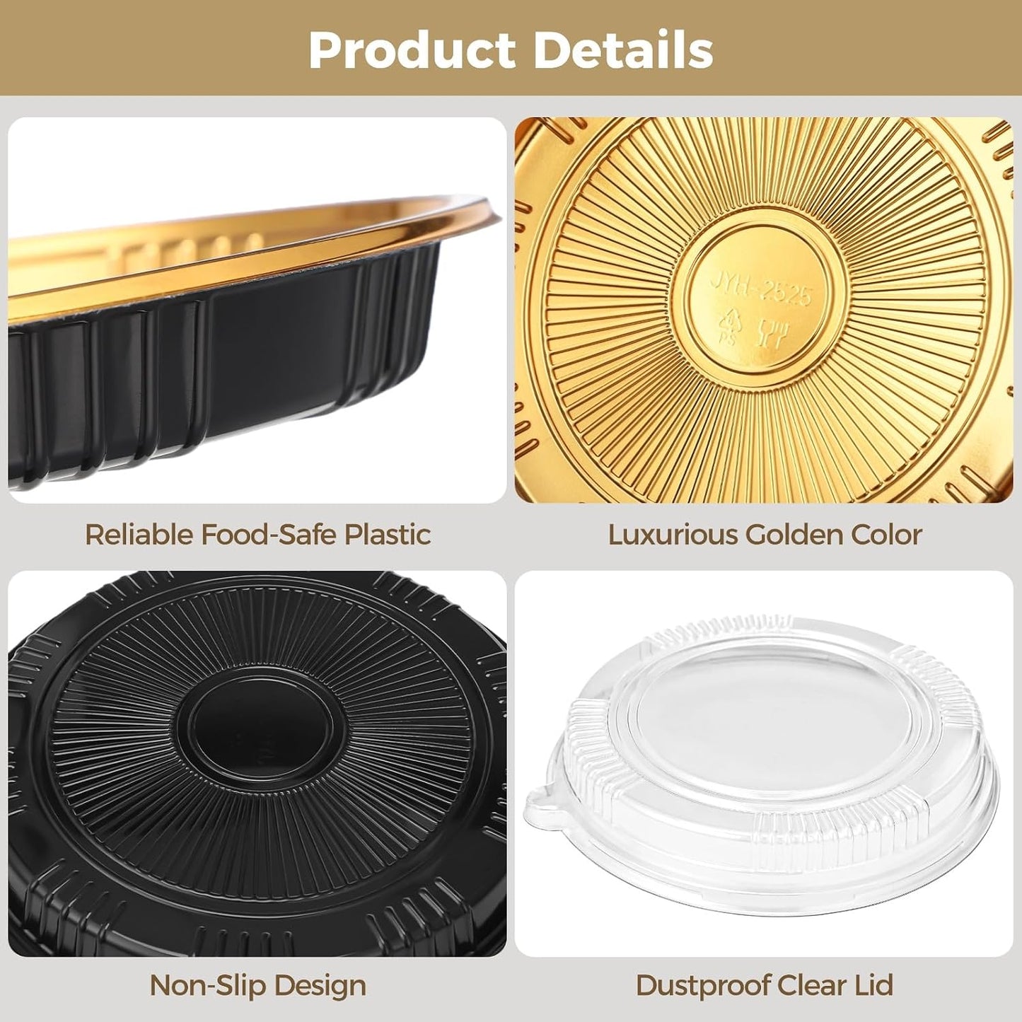 15 PCS Disposable Cake Containers with Lids, 9 Inch Disposable Pie Pans with Lids, Portable Pie and Pizza Containers with Snap-On Dome Covers for Cakes, Salads, and Meal Prep