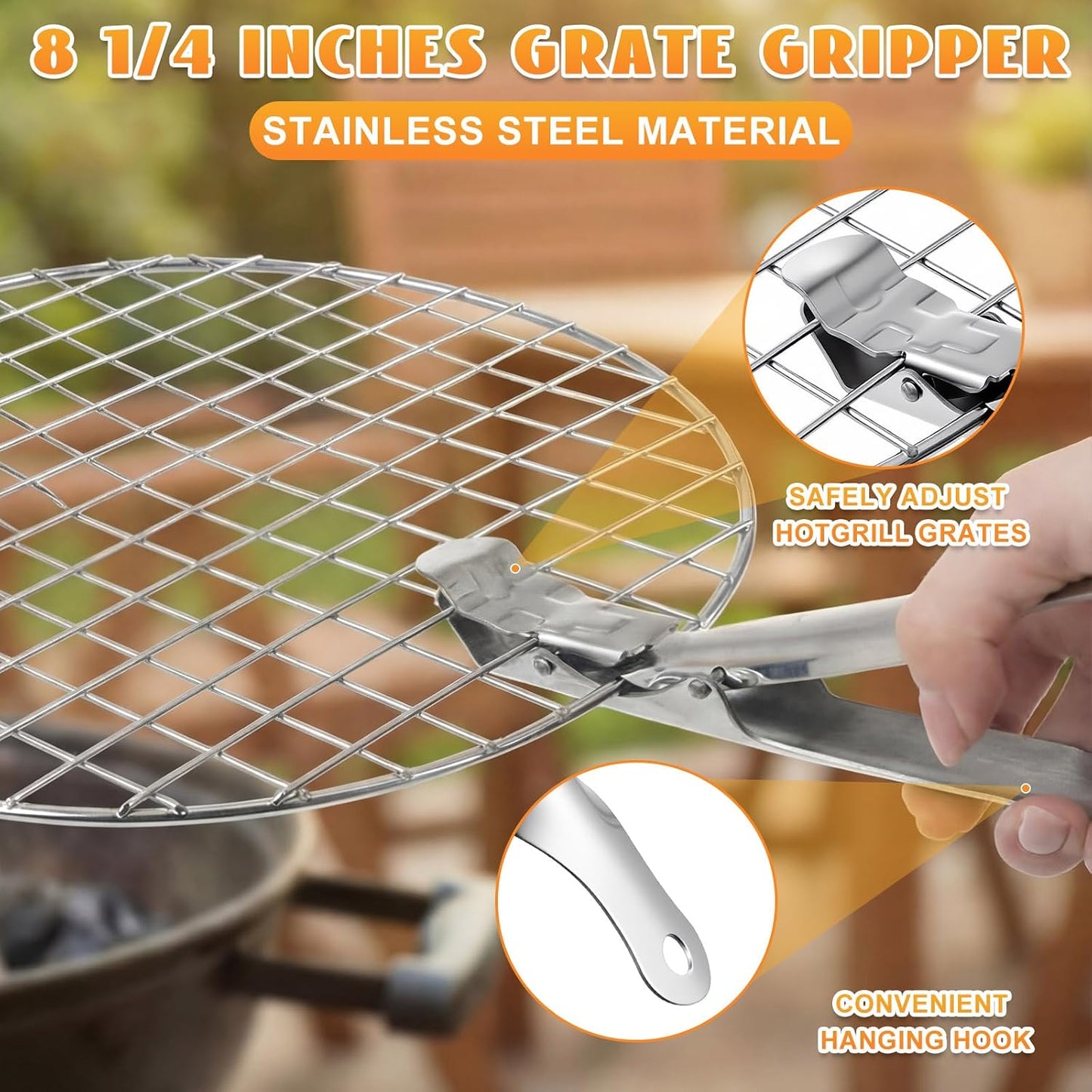 Chengu 5-Piece Charcoal Grill Ash Tool Set with Ash Pan, Poker Rake, Grate Lifter, Scraper & Brush for Charcoal Smoker and Wood Burning Stove, Stainless Steel BBQ Cleaning Kit