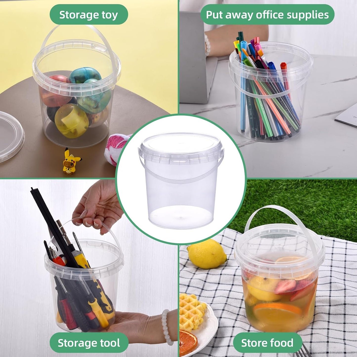 SHPii 88 oz. Square Clear Deli Containers with Lids, BPA-Free, Freezer and Microwave Safe Food Storage Containers, Reusable for Kitchen Storage, Meal Prep, Take-out, Restaurant Supplies.(10 packs)