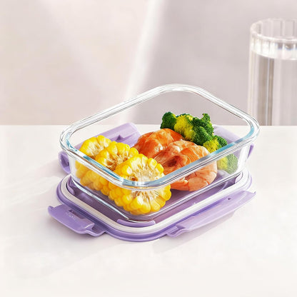 FEOOWV 4Pack 13oz/0.37L Glass Meal Prep Containers with Lids, Glass Storage Containers with Lids, BPA-Free, Pantry Organizers and Storage, Freezer to Oven Safe (Pink)