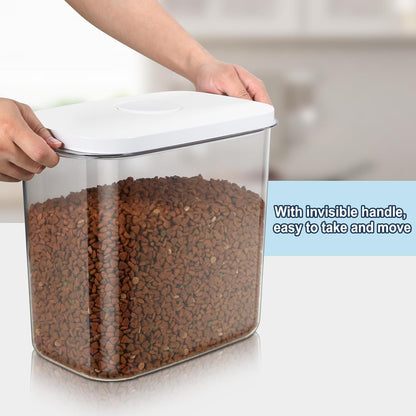 LEAWALK 10Lbs/10.57Qt Airtight Dog Cat Food Storage Container and Dog Treat Containers BPA-Free, PET Clear Stackable Pet Storage Bin, Pop Top, 1-Cup Scoop for Pet Food/Rice/Flour/Bread/Grains