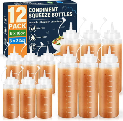 8oz Squeeze Bottles, Sauce Bottles, Squirt Bottle, Salad Dressing Bottle