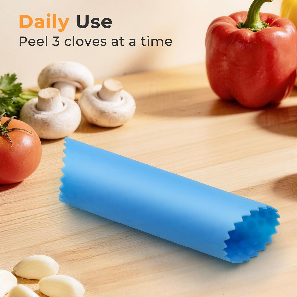 Silicone Garlic Peeler Tube Roller (Black,Green)