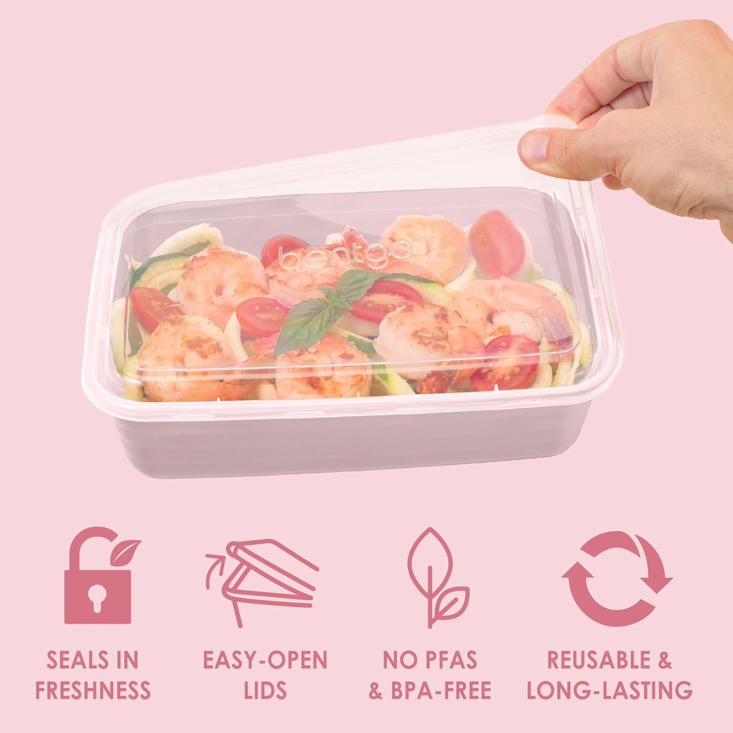 Bentgo Prep - 20-Piece 1-Compartment Reusable Meal Prep Containers with Lids, PFAS & BPA Free Materials, Durable, Microwave, Freezer, & Dishwasher Safe To Go Food Storage (Gold)