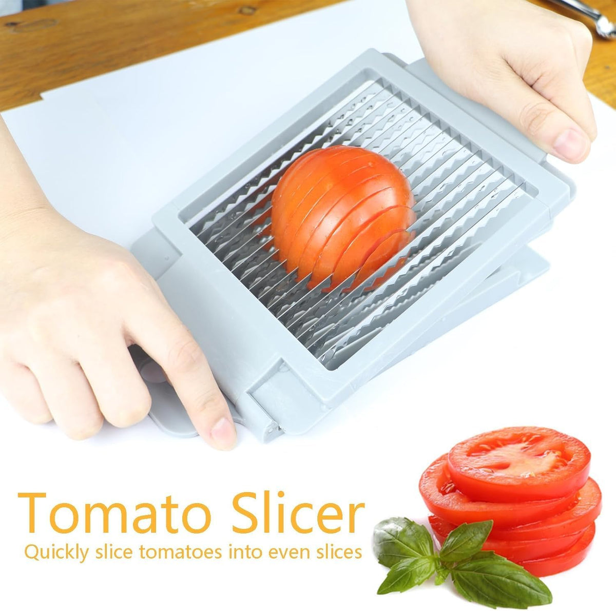 Tomato Slicer with 15 Sharp Blades Stainless Steel Vegetable & Fruit Cutter