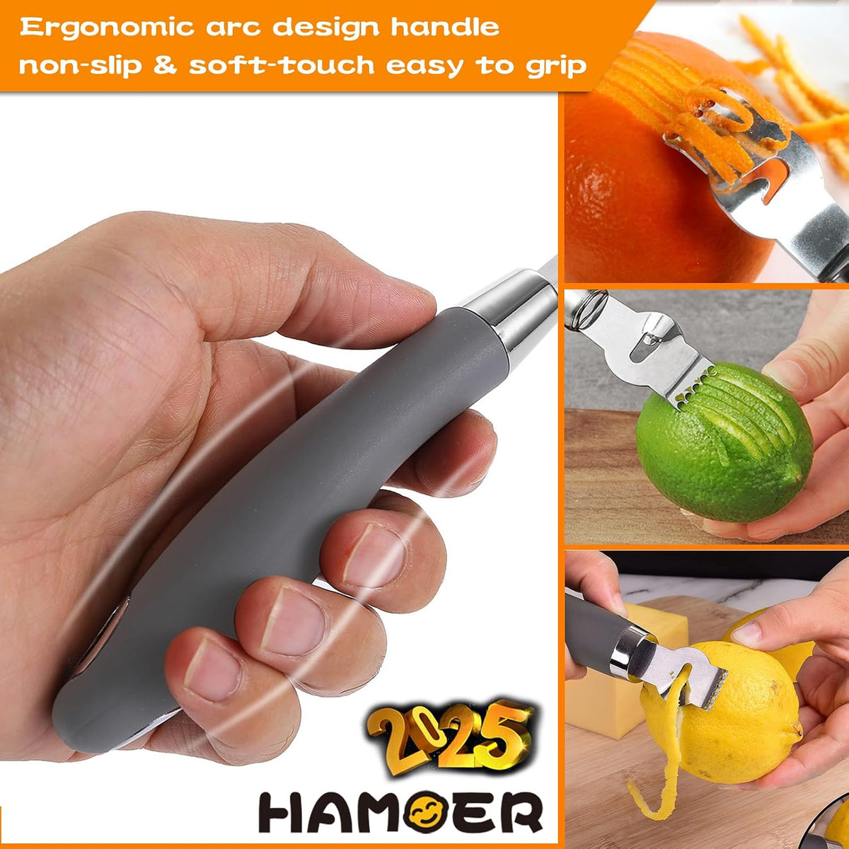 Lemon Zester & Channel Knife 2Tools for Cocktails with a storage box