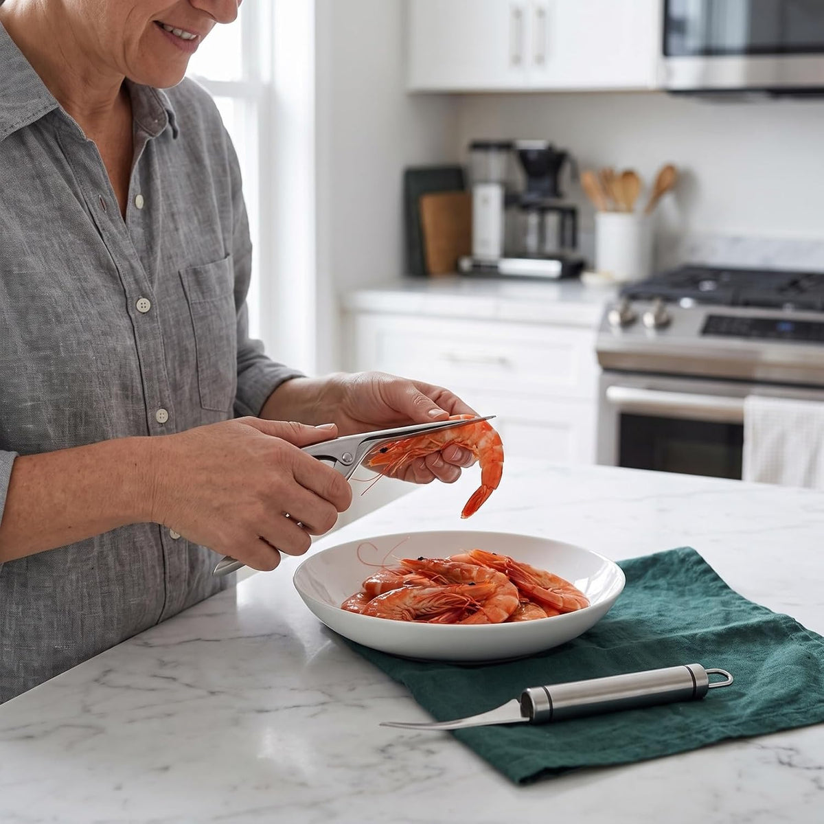Shrimp Deveiner Tool and Peeler Set Multifunctional Shrimp Deveining Tool