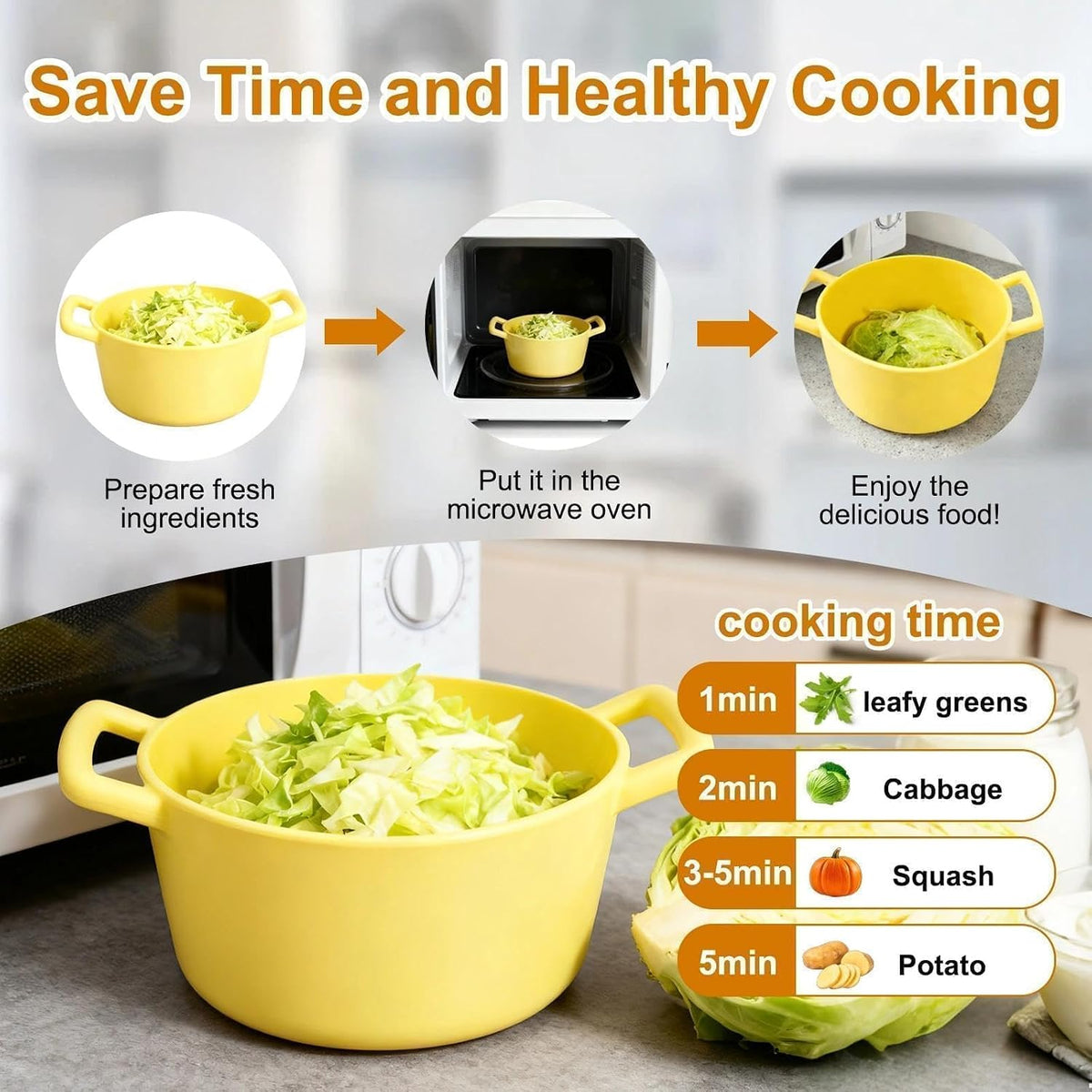 40oz Silicone Microwave Steamer for Cooking, Dishwasher Safe, No Stain Pot
