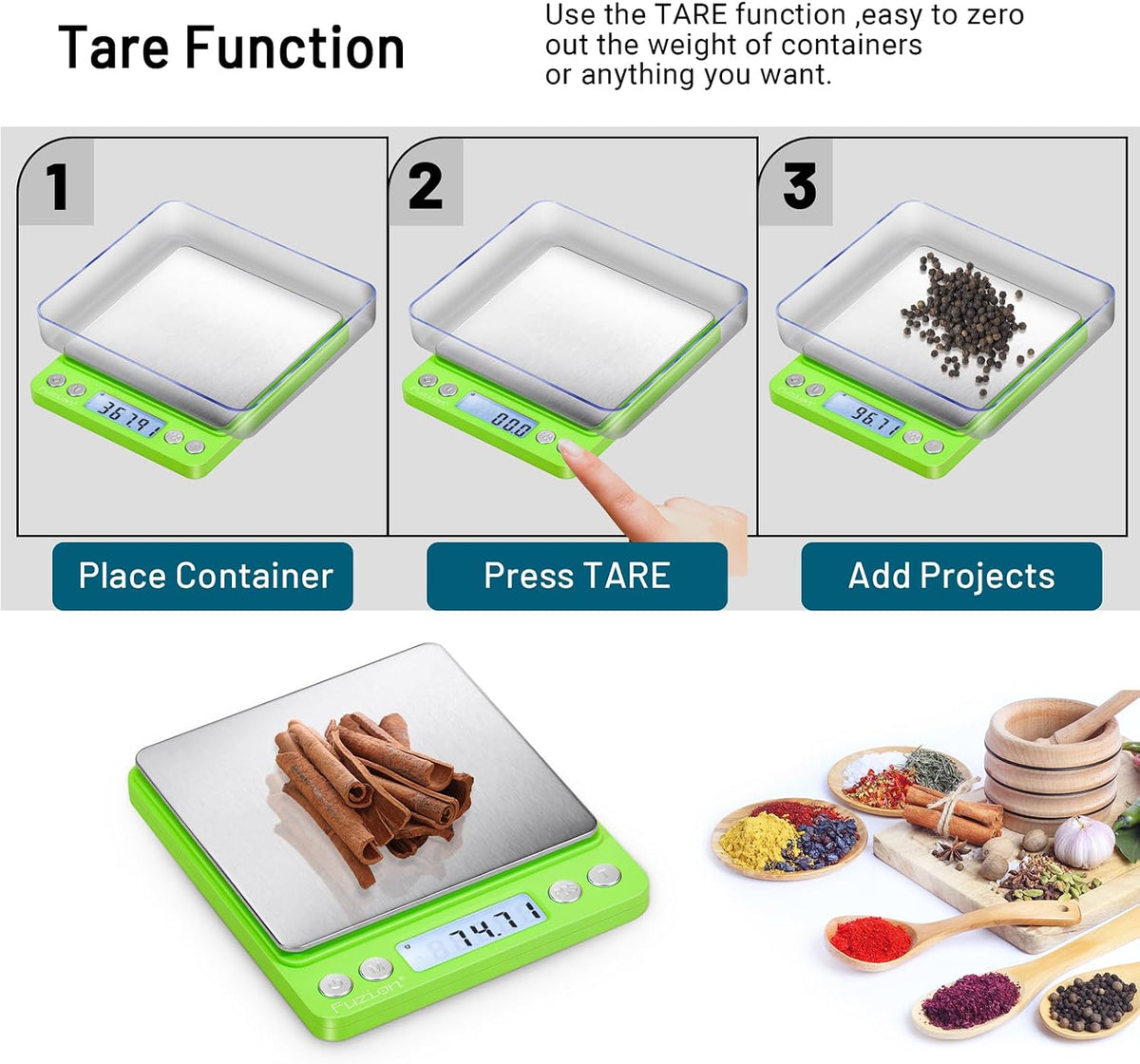 Fuzion Digital Gram Scale .01 Gram Accuracy, 500g Small Jewelry Scale