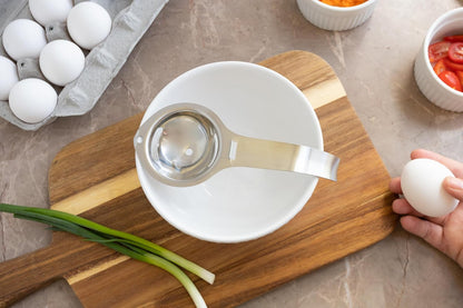 Fox Run Stainless Steel Egg Yolk Separator For Raw Eggs, 6.75” x 1.75” x 1”