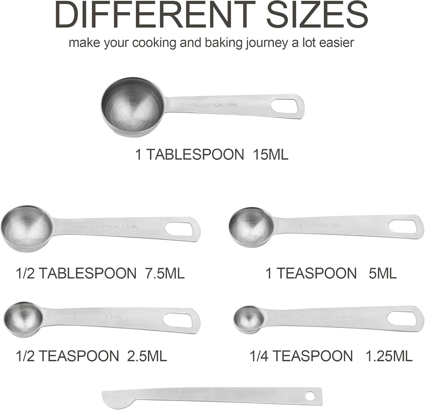 Measuring Cups and Spoons Set, 18/8 Stainless Steel Measuring Cups and Spoons for Kitchen & Baking, Heavy Duty Metric & US 8 Measuring cups, 9 Measuring Spoons Set