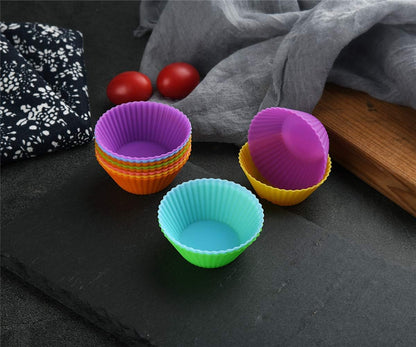 2 Inch Mini Size Silicone Baking Cups Muffin Cups, Reusable and Nonstick Mini Cupcake Liners, Chocolate Holders Truffle Cups, 24 Pack, 6 Vibrant Colors, Round