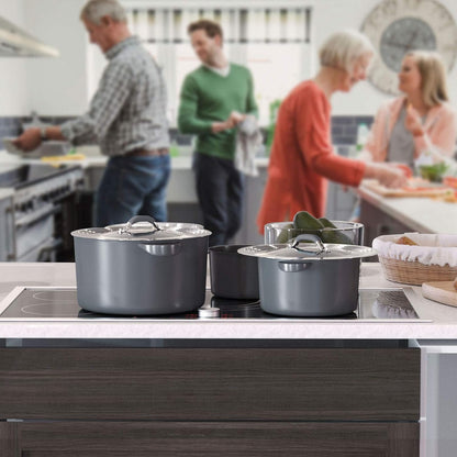 Universal Pans Pots Lid Cover Fit All 8.25 Inch to 12 Inch Pots/Pans/Woks Stainless Steel and Glass Lid with Heat Resistant Knob, Black