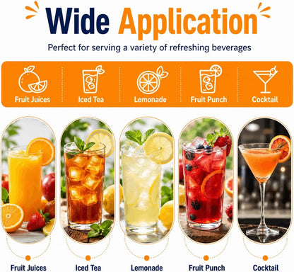 2-Pack 1-Gallon Glass Drink Dispensers with Heavy-Duty Wire Stand - 304 Stainless Steel Spigot & Mixing Spoon - 100% Leakproof Mason Jar Beverage Dispenser for Parties, Fridge, Kombucha - Wide Mouth