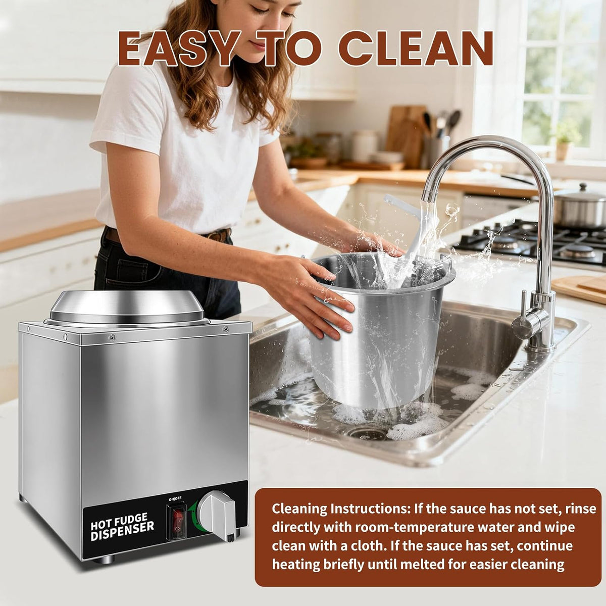 Nacho Cheese Dispenser with Pump, 2.8Qt Stainless Steel