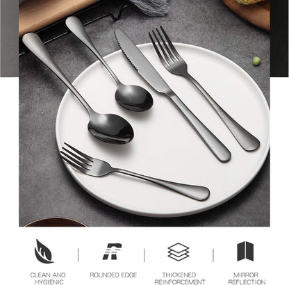 Portable Travel Utensils Set, 18/8 Stainless Steel 3 PCS Cutlery Set Including Knife Fork and Spoon, Reusable Travel Silverware Set with Case for Lunch Box Camping School Office