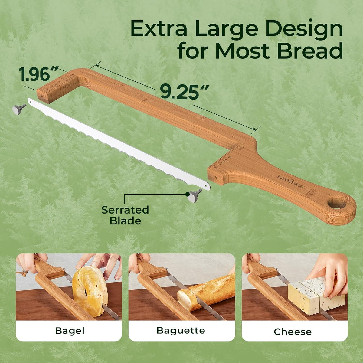 keechee Adjustable Bread Knife for Sourdough and Homemade Loaves