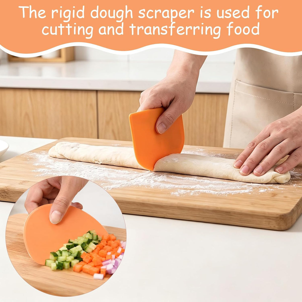 4PCS Bowl Scrapers for Bread Dough, Dough Scraper Silicone Set