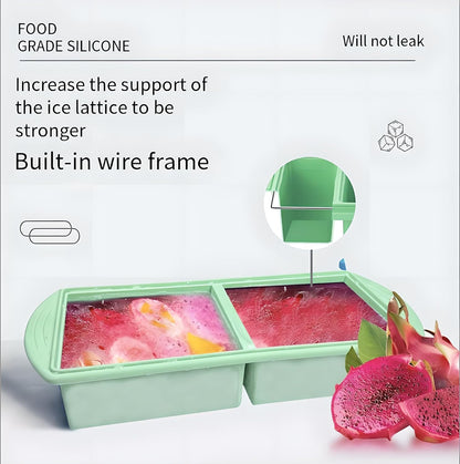 2 Cup Silicone soup Freezer Molds - Non-Stick Meal Prep Trays for Soups, Sauces, Smoothies & Desserts | Easy Release, Dishwasher Safe, BPA-Free (blue, 500ml)