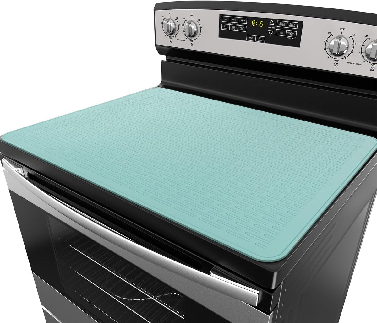 YUHFERA Stove Top Cover for Electric Stove - Silicone Stove Mat for Glass Top, Glass Cooktop Protector For Kitchen,Multi-functional Oven Covers for Electric Stove (Black,28 x 20)