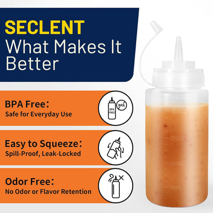 8oz Squeeze Bottles, Sauce Bottles, Squirt Bottle, Salad Dressing Bottle
