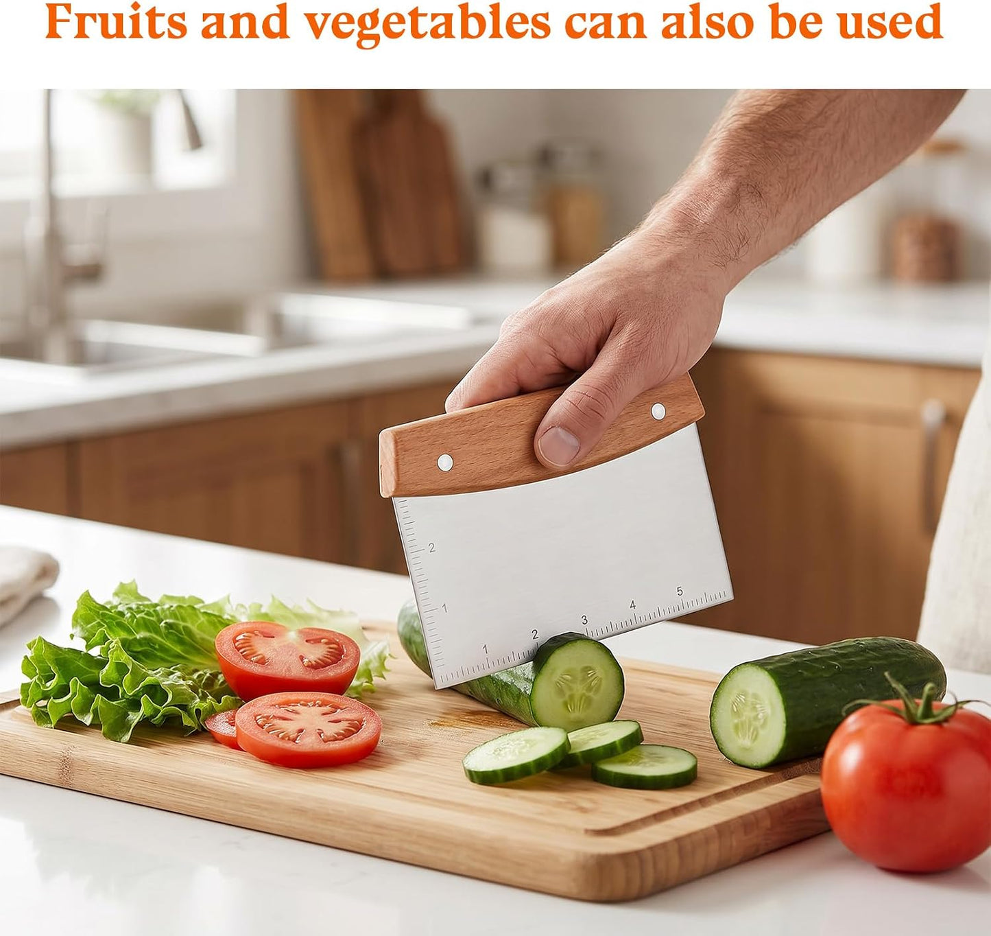 Dough Cutter and Scraper Stainless Steel Multipurpose Bench Scraper for Bread Kitchen Gadgets for Pastry Pizza Bread Food Cutter Cooking