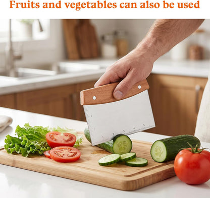 Dough Cutter and Scraper Stainless Steel Multipurpose Bench Scraper for Bread Kitchen Gadgets for Pastry Pizza Bread Food Cutter Cooking