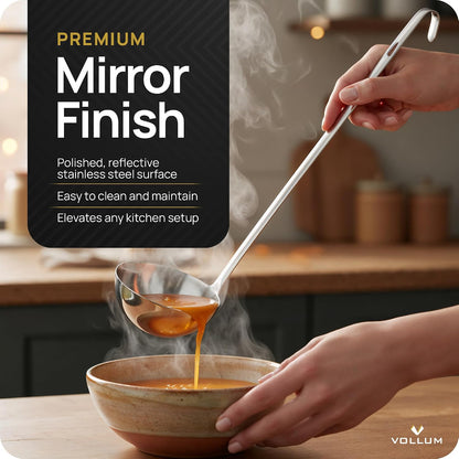 Vollum Stainless Steel Ladle Heavy Duty Commercial 8 Oz