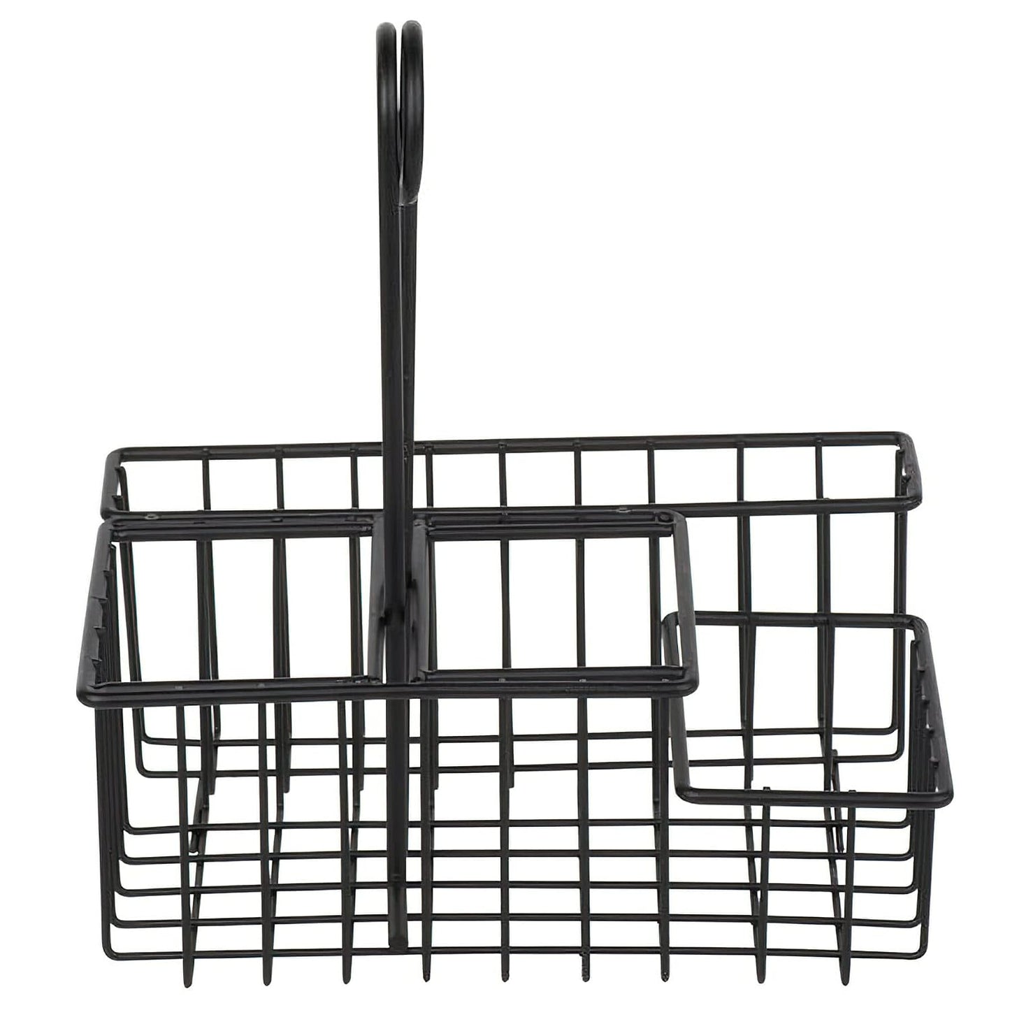 G.E.T. 4 Compartment Condiment Caddy, Teflon Coated, 8" x 6.5", Black (Pack of 12)