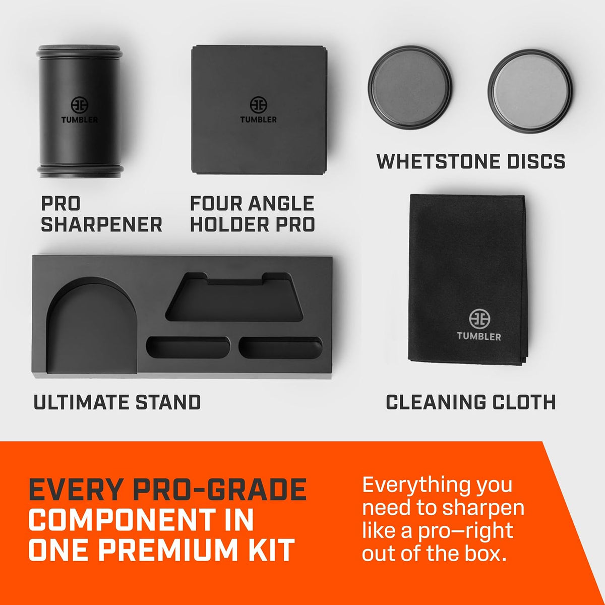 Tumbler Rolling Knife Sharpener Starter Set - Knife Sharpening Made Easy - Complete Gift Set