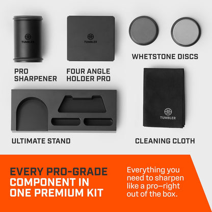 Tumbler Rolling Knife Sharpener Starter Set - Knife Sharpening Made Easy - Complete Gift Set