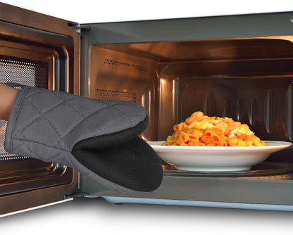 Goldmeet Mini Oven Mitts 2-Pack, 7"x5.5", 500°F Silicone Grip, Gray