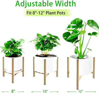 Airpark Plant Stand Indoor Adjustable, Metal Modern Plant Stands, Heavy Duty Stable Plant Pot Flower Holder Indoor Outdoor Corner, Fit 8 9 10 11 12 inch Pots, Black (Pot & Plant Not Included)