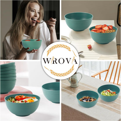 Wheat Straw Bowl Sets,8 PCS Unbreakable Cereal Bowl 26 OZ,Microwave and Dishwasher Safe Bowls,Bowl Sets for Camping and Picnic BPA Free Colorful Salad Bowls for Serving Soup,Oatmeal and Fruit Etc…