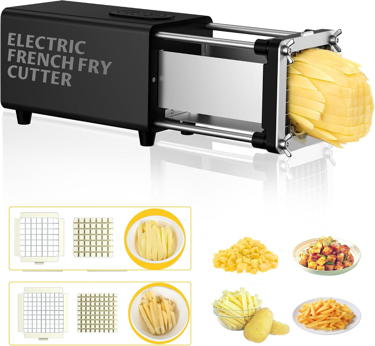 YOTAN Electric French Fry Cutter, French Fry Cutter Stainless Steel