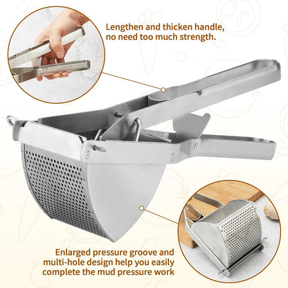 SHIKORI Heavy Duty Stainless Steel Professional Ricer for Mashed Potatoes