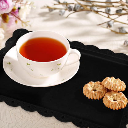 Food Tray, 12 Pack Serving Tray Serving Platter Cookies Dessert Plates,Disposable Plastic Serving Trays Rectangle Dessert Trays for Party, Wedding, Restaurant, 14.4" X 9.3" (White)