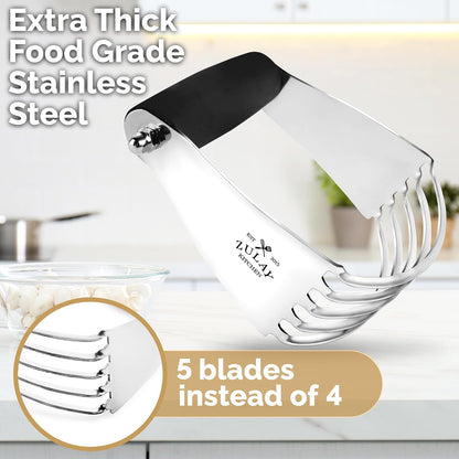 Zulay Premium Multi-purpose Stainless Steel Bench Scraper & Chopper, Easy to Read Etched Markings for Perfect Cuts, Quick & Easy Multi-use Dough Scraper, Dough Cutter & Pastry Scraper (Black)