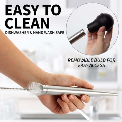 Zulay Kitchen Stainless Steel Turkey Baster