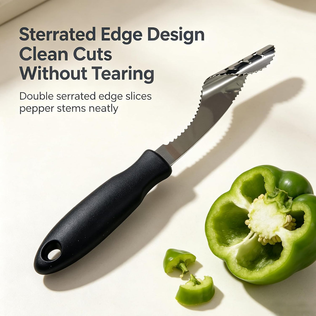 Pepper Core Extractor, 8.27"x1" Seed Digger with Serrated Edge