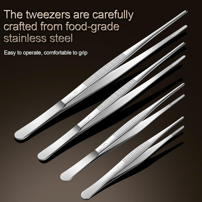 Aniso 6 Inches Stainless Steel garden tweezers | Precision Serrated, Non-slip handle For Hand-Made，succulent，Pick up an ice cube Kitchen and Dining Room