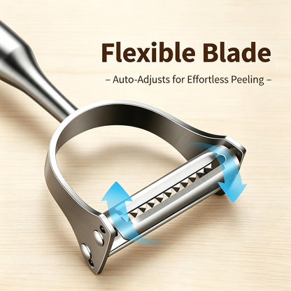 2 in 1 Julienne Vegetable Peeler, Stainless Steel Slicer Tool