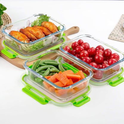 C CREST [10 Pack] Glass Meal Prep Containers, Food Storage Containers with Lids Airtight, Glass Lunch Boxes, Microwave, Oven, Freezer and Dishwasher Safe