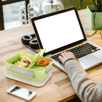 3 Pack Salad Lunch Box Food Storage Containers, 47oz Bento Box To Go Container with Lids, Reusable Meal Prep Containers with Removable Tray & Dressing Pots for Kids and Adults, Microwave Safe