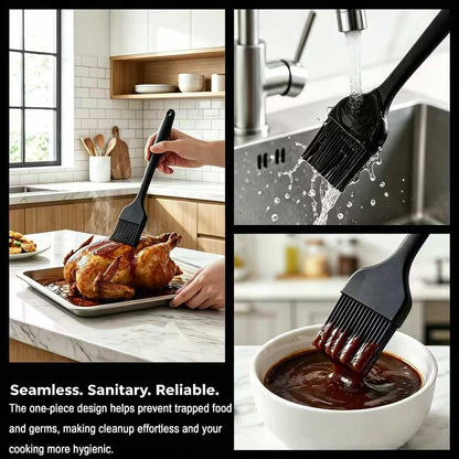 Silicone Basting Brush 2 Pack with Steel Core, Heat Safe BBQ Pastry