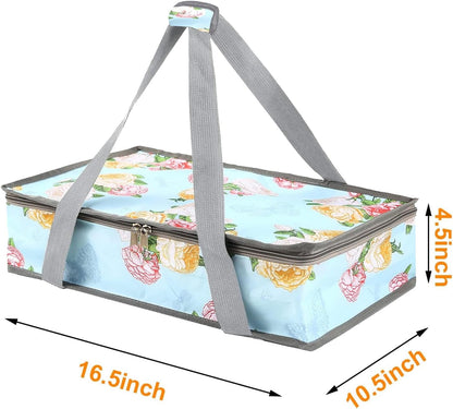 Insulated Casserole Carrier Fits Pioneer Woman Kitchen Stuff & 9x13 Baking Dish, Large Lasagna Lugger Tote, Leakproof Thermal Food Warmer Bag for Potluck, Picnic, Travel, Hot/Cold Food & Mom Gifts