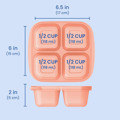 Bentgo Easyboxes 4-Compartment Snack Containers - 8-Piece Set with 4 Trays & 4 Custom-Fit Lids to Seal in Freshness - Reusable Food Storage & Meal Prep Bento BPA-Free Containers (Classic)