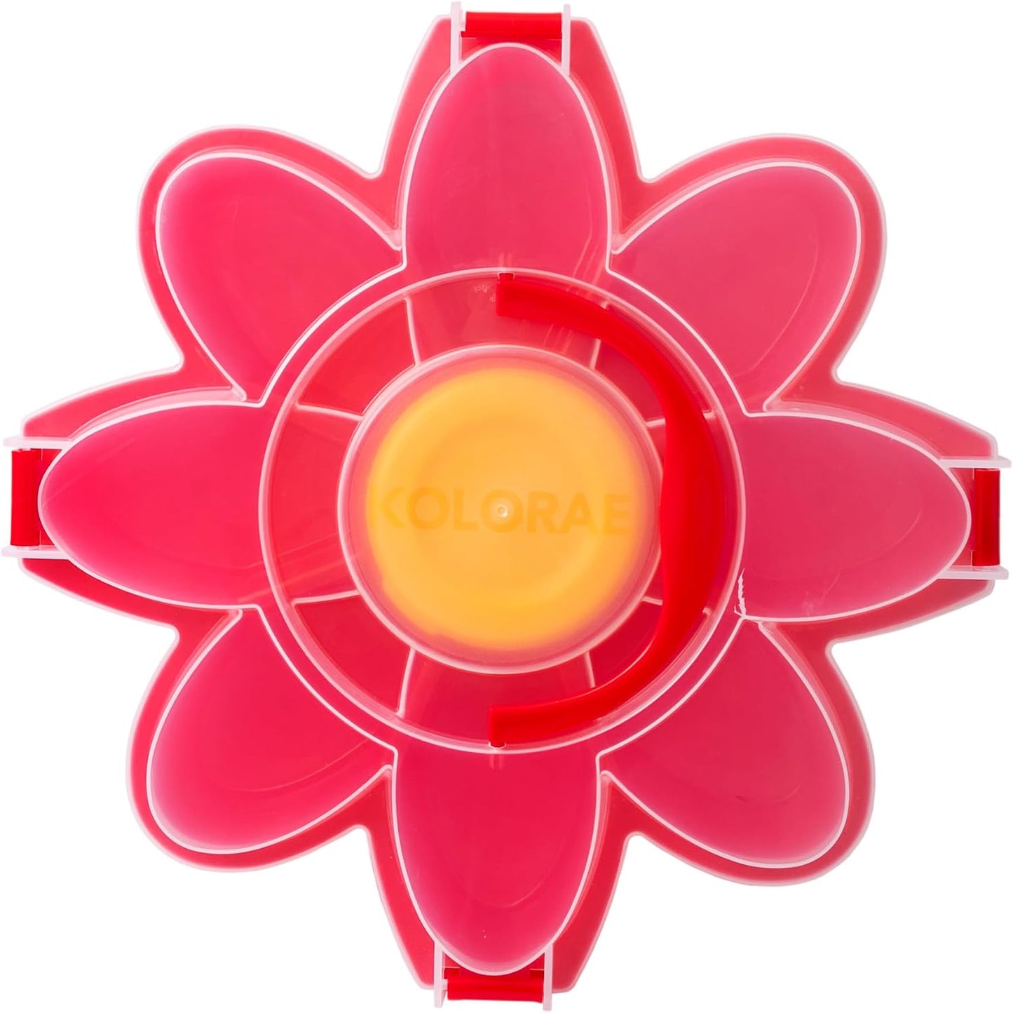 KOLORAE Flower Snack Serving Tray - 9 Compartment Party Platter with Dressing Cup for Chips and Dip, Fruits and Veggies - Game Day & Summer Entertaining Tray