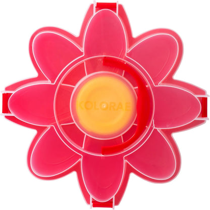 KOLORAE Flower Snack Serving Tray - 9 Compartment Party Platter with Dressing Cup for Chips and Dip, Fruits and Veggies - Game Day & Summer Entertaining Tray